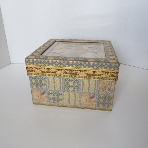 Vintage Punch Studio Renaissance Angel Playing Lute Keepsake Storage Gift Box - Picture 12 of 12